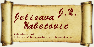 Jelisava Mabetović vizit kartica